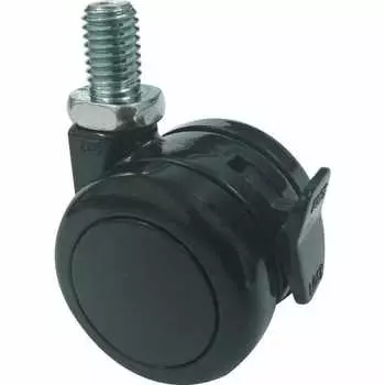 TRUSCO Screw-in Twin Wheel Caster Nylon Wheel with Swivel Stopper 40 M8 TDNS40-M8