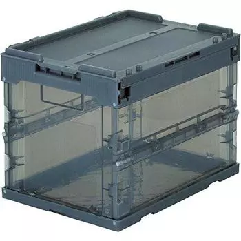 TRUSCO TR-SC20-BK Folding Container, Skeleton Container, Transparent Black, 6.3 gal (20 L), Storage Case, Storage Box