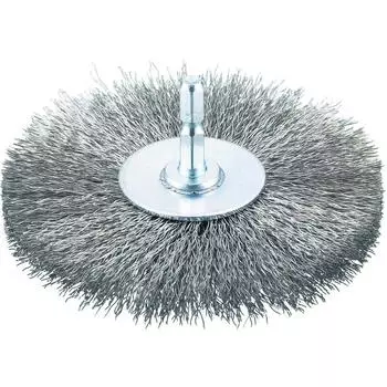 TRUSCO Wheel Brush with Shaft Axis Stainless Steel Wire 100X 6.35 0.3 TB-6253-60