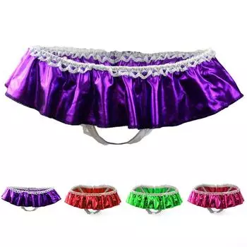 Трусики-бикини, трусы из искусственной кожи, кружевной чехол для нижнего белья