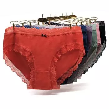 Трусики больших размеров для женщин, хлопковые сексуальные кружевные женские трусы, женские трусики, нижнее белье, 6 шт. XXL