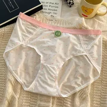 Трусики больших размеров, женское нижнее белье, милые трусы с подтяжкой талии, дышащее простое нижнее белье XL
