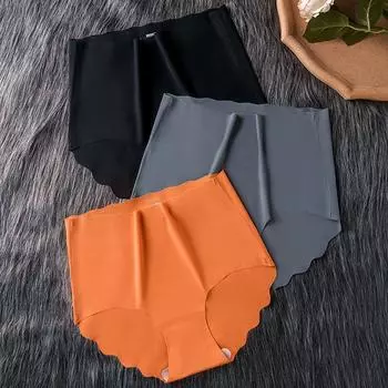Трусики больших размеров, женское нижнее белье, хлопковые дышащие трусики с высокой талией из ледяного шелка и немаркого шага для девочек M белый