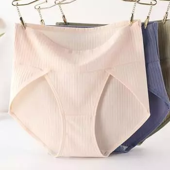 Трусики большого размера из чистого хлопка, нижнее белье для женщин, высокие трусы с талией, двухслойное нижнее белье, женские трусики XL шампанского