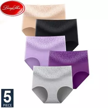 Трусики большого размера M-XXL, женские мягкие хлопковые трусы с высокой талией, женские трусы с принтом, женское нижнее белье