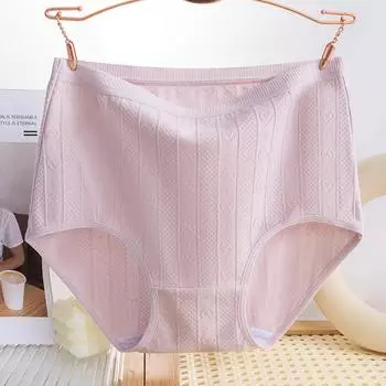 Трусики большого размера, женское нижнее белье, антибактериальные трусики с высокой талией, подтяжкой живота и подъемом бедер M