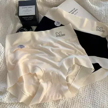 Трусики большого размера, женское нижнее белье, антибактериальные трусы с высокой талией и промежностью, высококачественные треугольные трусы 2XL чёрный