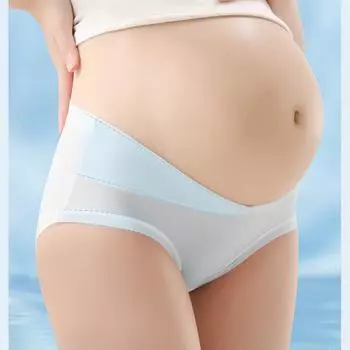 Трусики для беременных, летние тонкие V-образные трусы с поддержкой живота, удобное нижнее белье, дышащие трусы с низкой талией, женские трусы M розовый