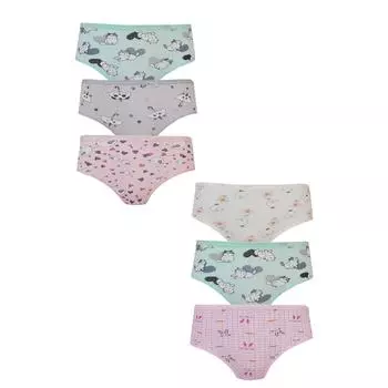 Трусики для девочек из 6 предметов Kota, комбинезоны с красочным рисунком и принтом