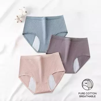 Трусики для менструального периода, женское физиологическое нижнее белье, женские трусы больших размеров с высокой талией, удобные трусики для менструации XL