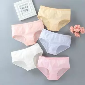 Трусики для подростков, детское нижнее белье, детские хлопковые трусы, 10–16 лет one size белый