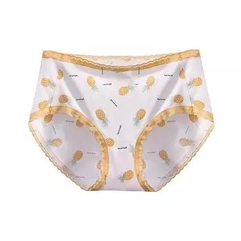 Трусики для женщин, бесшовное нижнее белье со средней талией для девочек из ледяного шелка