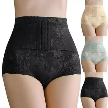 Трусики для женщин, корректирующее белье, шорты с подтяжкой ягодиц, тренировочный корсет с высокой талией, нижнее белье для похудения L чёрный