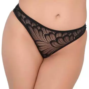 Трусики Hiphugger черные M/L прозрачный