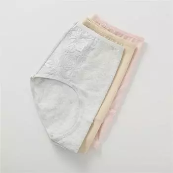 Трусики из хлопка с высокой талией и кружевной отделкой: Плюс Размер, Коррекция фигуры, Подтяжка бедер, Утягивающее талию нижнее белье для женщин Large [recommended 121-160 lbs]