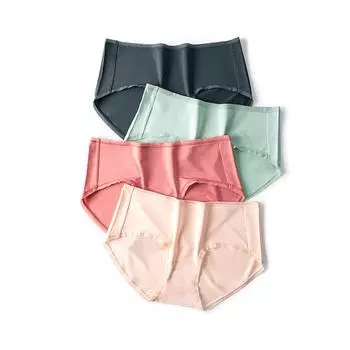 Трусики из модала, женские антибактериальные трусы, нижнее белье телесного цвета, дышащие трусы со средней талией, женские треугольные брюки M чёрный