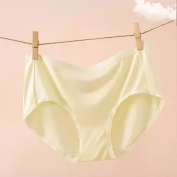 Трусики из модала, женские шелковые антибактериальные трусы с промежностью, дышащие бесшовные нижнее белье больших размеров для маленьких девочек, женские треугольные шорты L
