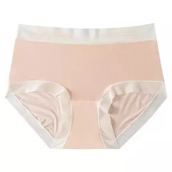 Трусики из немаркого шелка для девочек-подростков, сексуальное дышащее быстросохнущее женское нижнее белье M светло-желтого