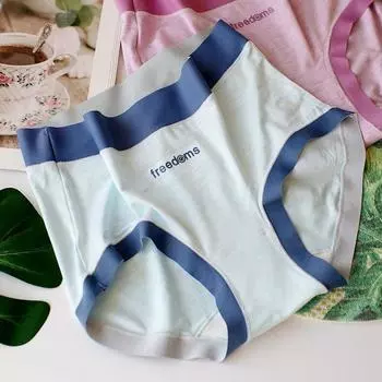 Трусики Macaron Color Clash, женские трусы со средней талией, удобные трусики, облегающие бедра, дышащее нижнее белье с мягкой подошвой One Size