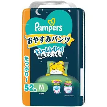 [Трусики размера M] Подгузники Pampers для сна (5~12 кг) 52 штуки