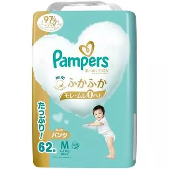 [Трусики размера M] Подгузники Pampers, лучшее для кожи (6~12 кг), 62 штуки