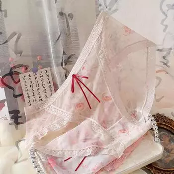 Трусики размера плюс в сказочном стиле, сексуальные и чистые, соблазнительные трусики женские из розовой сетки XL