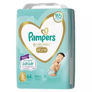 [Трусики размера S] Подгузники Pampers, лучшее для кожи (4~8 кг), 64 штуки