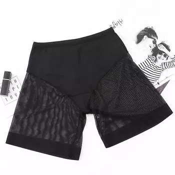 Трусики с контролем, корректирующие трусики, формирователь тела, дышащие, эластичные, без швов, женские трусы, тканевые сетчатые формирователи S чёрный