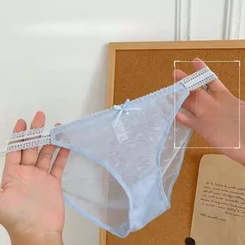 Трусики с низкой талией, сексуальные милые треугольные трусики для женщин, женские трусы с высоким разрезом, летние кружевные быстросохнущие треугольные трусики M
