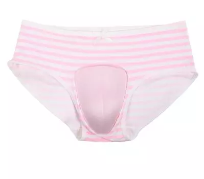 Трусики с подкладкой, кружевные трусы, маскирующее нижнее белье, силиконовые трусы, свободные [персиковая страсть], мужской кроссдрессинг (JP, Алфавит, Размер, S_Розовый (L