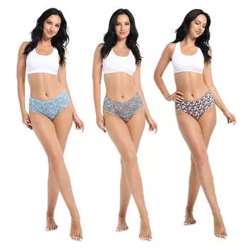 Трусики с принтом, женские, милые и удобные, с рисунком бабочек, из чистого хлопка, с высокой талией, утягивающие живот трусы S