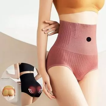 Трусики с высокой талией для контроля живота для женщин. Летние утягивающие талию бедра. Корректирующие послеродовые брюки из чистого хлопка. L чёрный