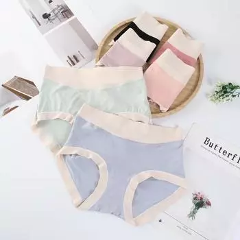 Трусики с высокой талией для женщин, дышащие трусы пуш-ап из чистого хлопка, удобное нижнее белье больших размеров M фиолетовый