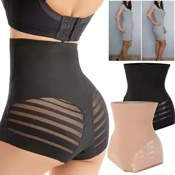 Трусики с высокой талией и утягивающим эффектом, утягивающие трусики-подтяжки, утягивающее нижнее белье S чёрный