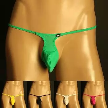 Трусики-стринги Ice Silk T Back с выпуклым карманом, мужские стринги, нижнее белье 2XL