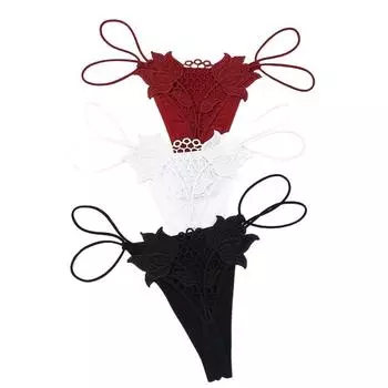 Трусики-стринги из прозрачной сетки с низкой талией и кружевом Ice Silk, подарки L