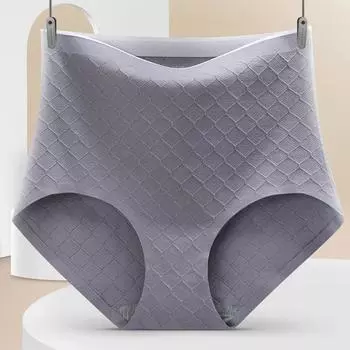 Трусики женские хлопковые с высокой талией и ягодицами, бесшовные брюки, женские брюки 2XL серый