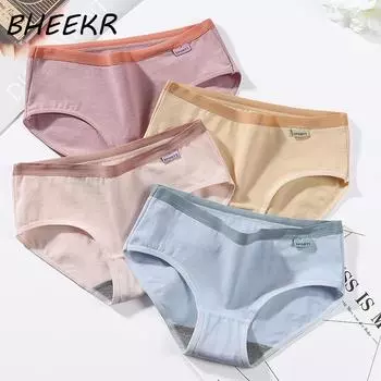 Трусики женские хлопковые женские простые сексуальные японские студенческие треугольные брюки со средней талией M