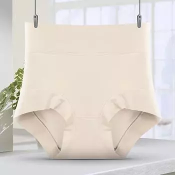 Трусики женские Женское компрессионное белье с высокой талией из чесаного хлопка большого размера Удобные дышащие Подтягивающие бедра Женские треугольные трусы нижнее белье M