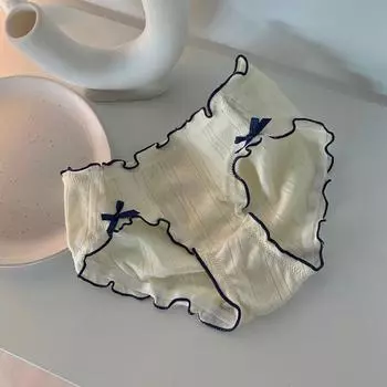 Трусики Женское японское нижнее белье из чистого хлопка для девочек Тонкие милые сексуальные милые трусики из хлопка для девочек Треугольные шорты трусики трусы нижнее белье L светло-зеленый