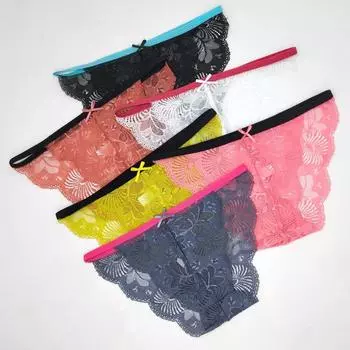 Трусики, женское сексуальное кружевное нижнее белье, дышащие трусы, прозрачные трусы, трусы для девочек, 6 шт./компл. M
