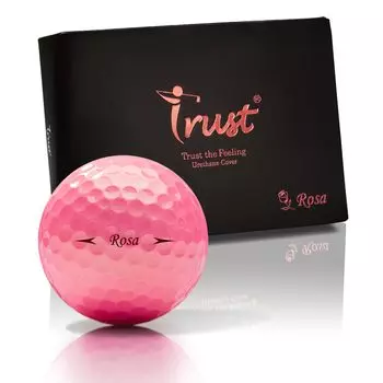Trust Новый Rosa Golf с мягким ощущением и уретановым покрытием и динамичный 1 дюжина золотых розовых мячей. Уникальный, видимый, останавливающий, трехкомпонентный сердечник. (12