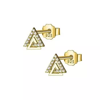 Trustdavis настоящее серебро 925 пробы модные милые треугольные V-образные серьги-гвоздики с фианитом для женщин Свадебная вечеринка изящные ювелирные изделия DB1453