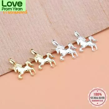Trustdavis настоящее серебро 925 пробы животное Пегас единорог подвески кулон для браслета ожерелья Diy аксессуары ювелирные изделия Hy015 золотой