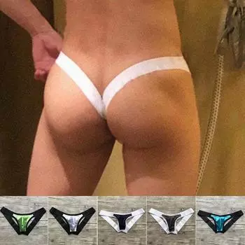 Трусы-бикини с выпуклыми стрингами, мужские трусы с низкой посадкой и открытой спиной M
