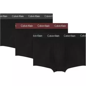 Трусы-боксеры Calvin Klein Color Logo Elastic Low Rise Soft, 3 шт., мужское нижнее белье, черные U2664-Q2B M
