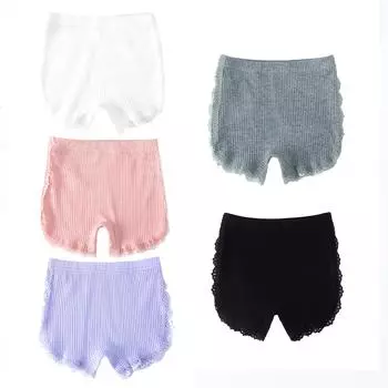 Трусы-боксеры для девочек от 3 до 9 лет, однотонные удобные защитные трусики, трусы, шорты 100