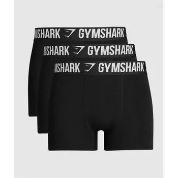 Трусы-боксеры GYMSHARK 3PK черные A5A3W BCCN XS