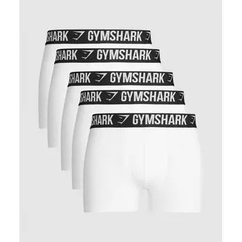 Трусы-боксеры GYMSHARK 5PK Белые A5A8D WCD9 XS