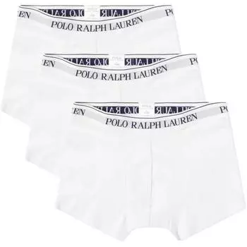 Трусы-боксеры Polo Ralph Lauren с принтом букв и эластичной талией, 3 пары, мужское нижнее белье, белое, 714835887-003 S